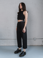 ESSER - Black cotton-linen pant