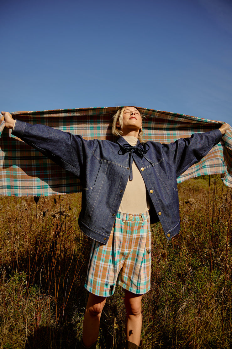 DISPATCH Plaid Eco Cotton Blend Twill scarf