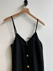 ANNETTE black linen dress