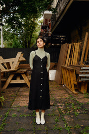 ANNETTE black linen dress
