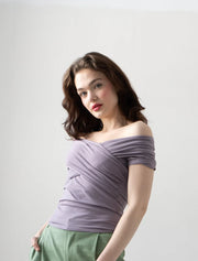 RIGHTFUL OWNER - Shawl Blouse in Lavender