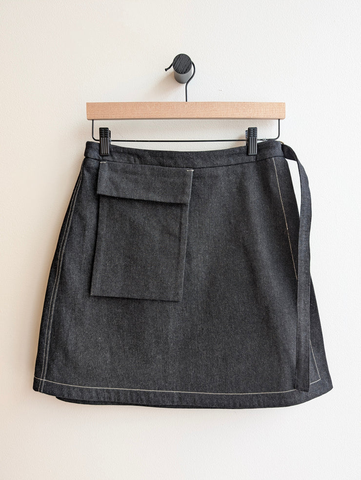 TOLEDO black denim skirt