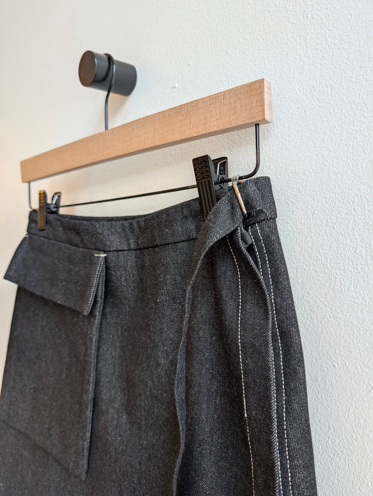 TOLEDO black denim skirt