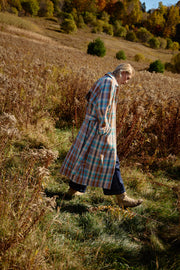 EXTRA Plaid Eco Cotton Blend Twill Trench