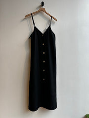 ANNETTE black linen dress
