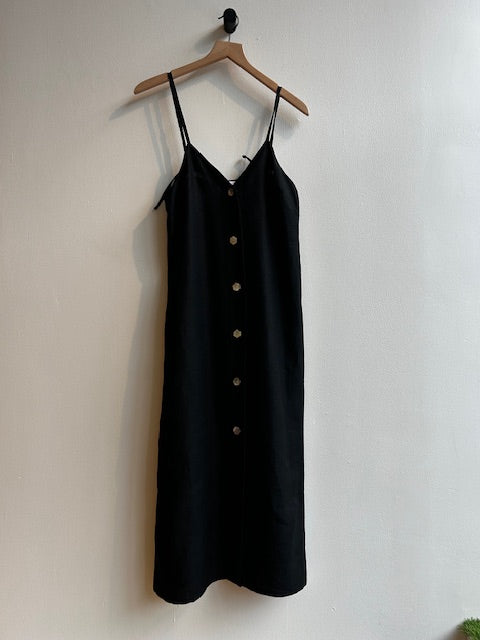 ANNETTE black linen dress