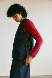 VERI - Sabato black twill vest