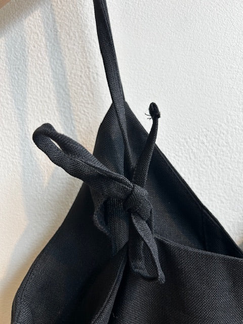 ANNETTE black linen dress