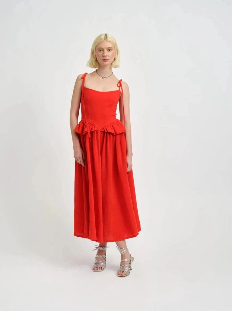 ELIZA FAULKNER - Tessa dress red linen