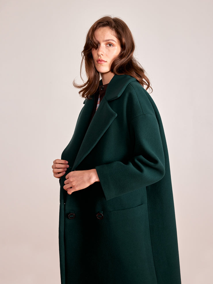 STANDARD peacock blue wool coat