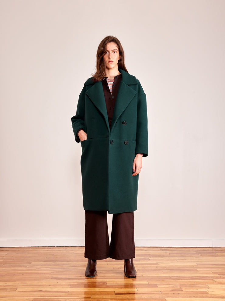 STANDARD peacock blue wool coat