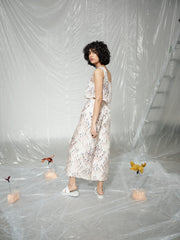 CICCHETTI silk cream pattern top