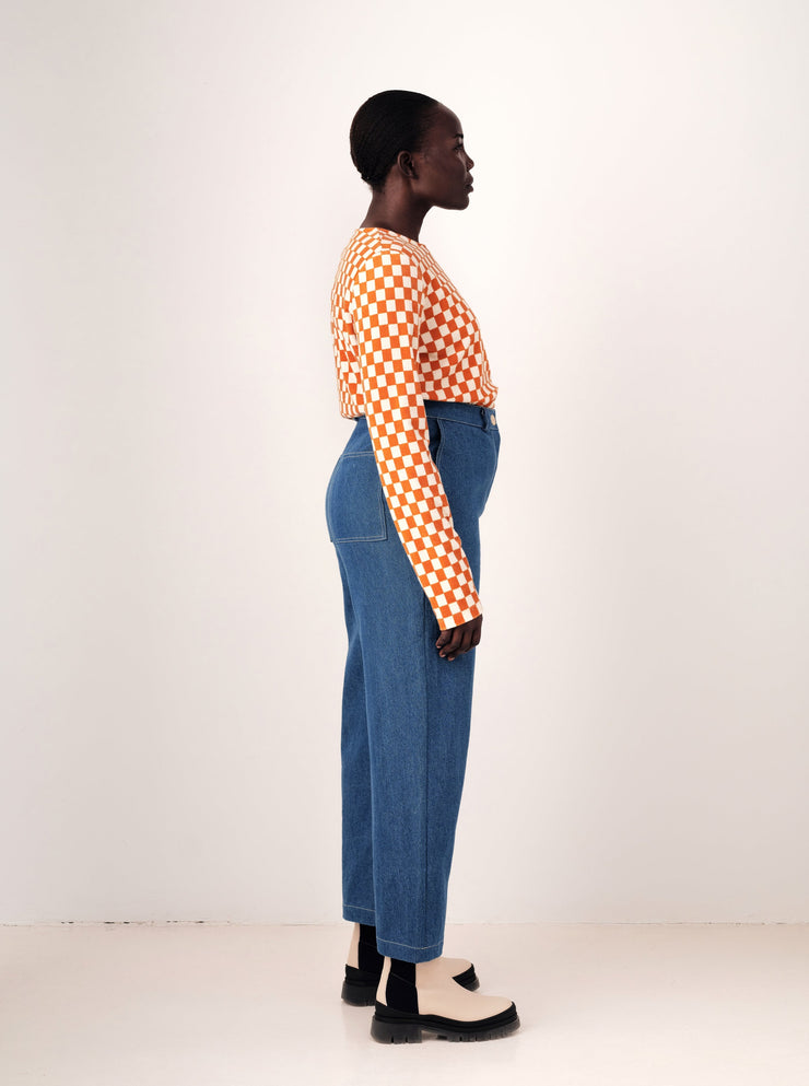TIME OUT checkered top