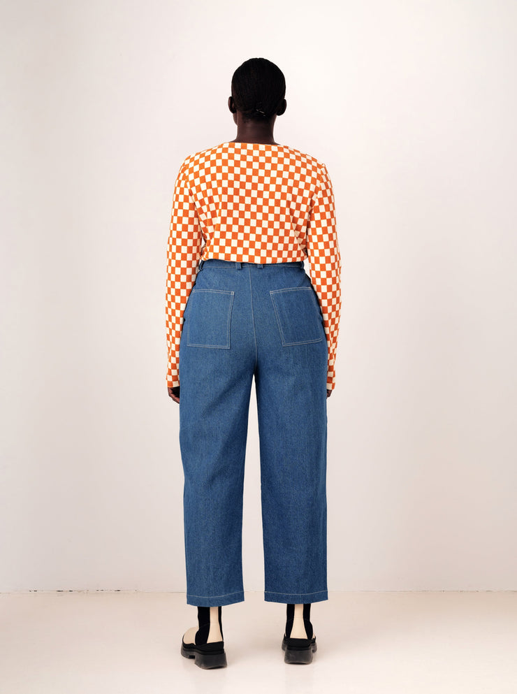 TIME OUT checkered top