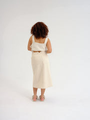 Made to order - MAMIE beige crochet crop top