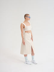 Made to order - MAMIE beige crochet crop top