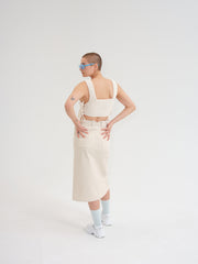 Made to order - MAMIE beige crochet crop top